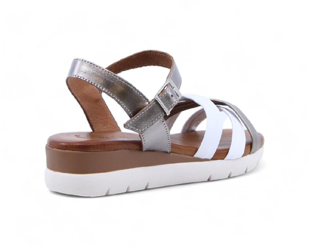 raquel perez Sandalia Capital 02 Blanco Arena Metal Mujer Ofertas especiales