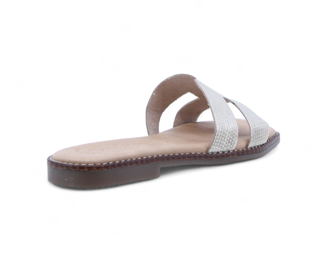 raquel perez Sandalia Plana Annubis 08 Platino Mujer Outlet online