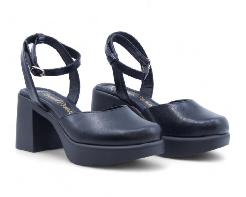 raquel perez Zapato Tacón Pirineos 04 Negro Mujer Ofertas especiales