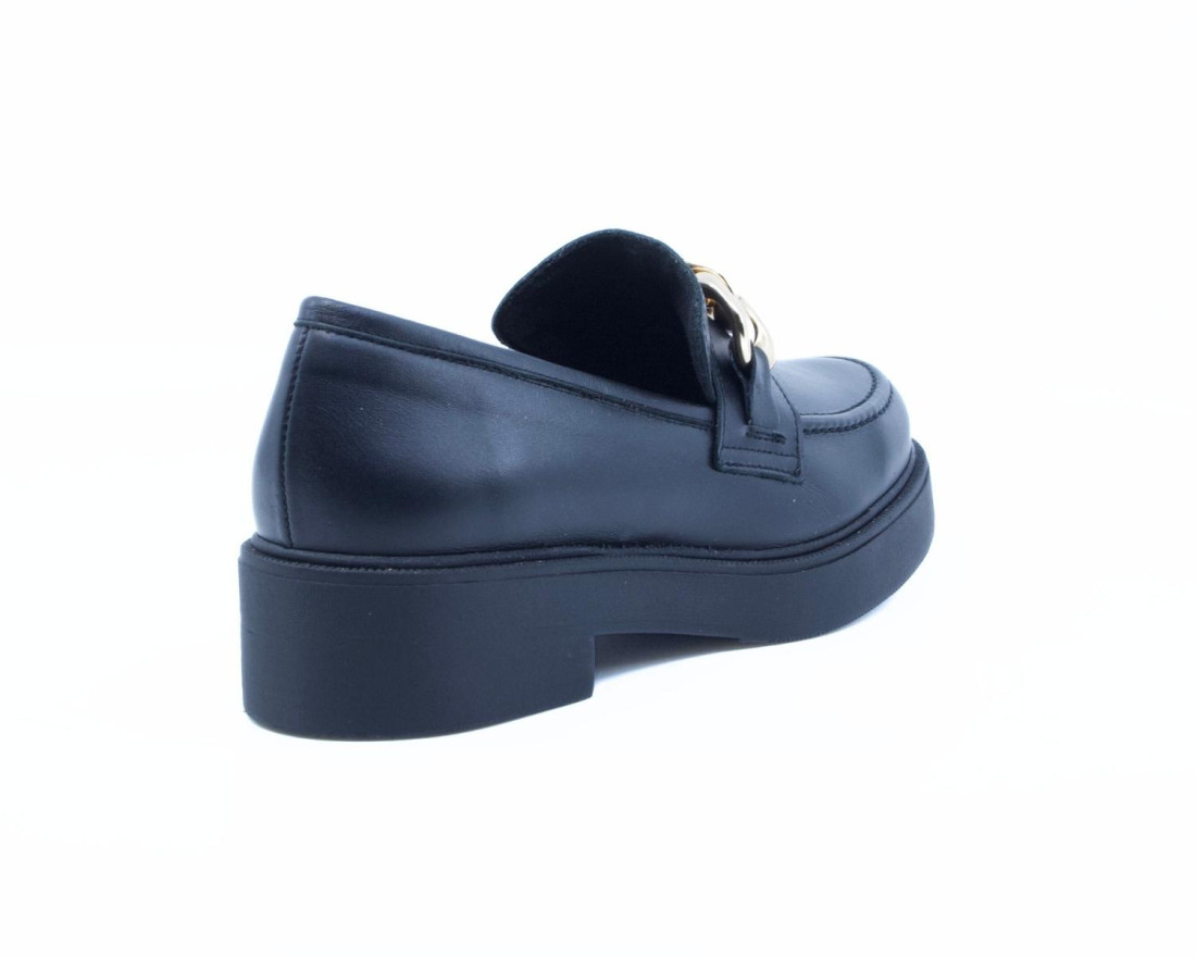 raquel perez Mocasín Giralda 23 Negro Dorado Mujer Rebajas de fin de temporada
