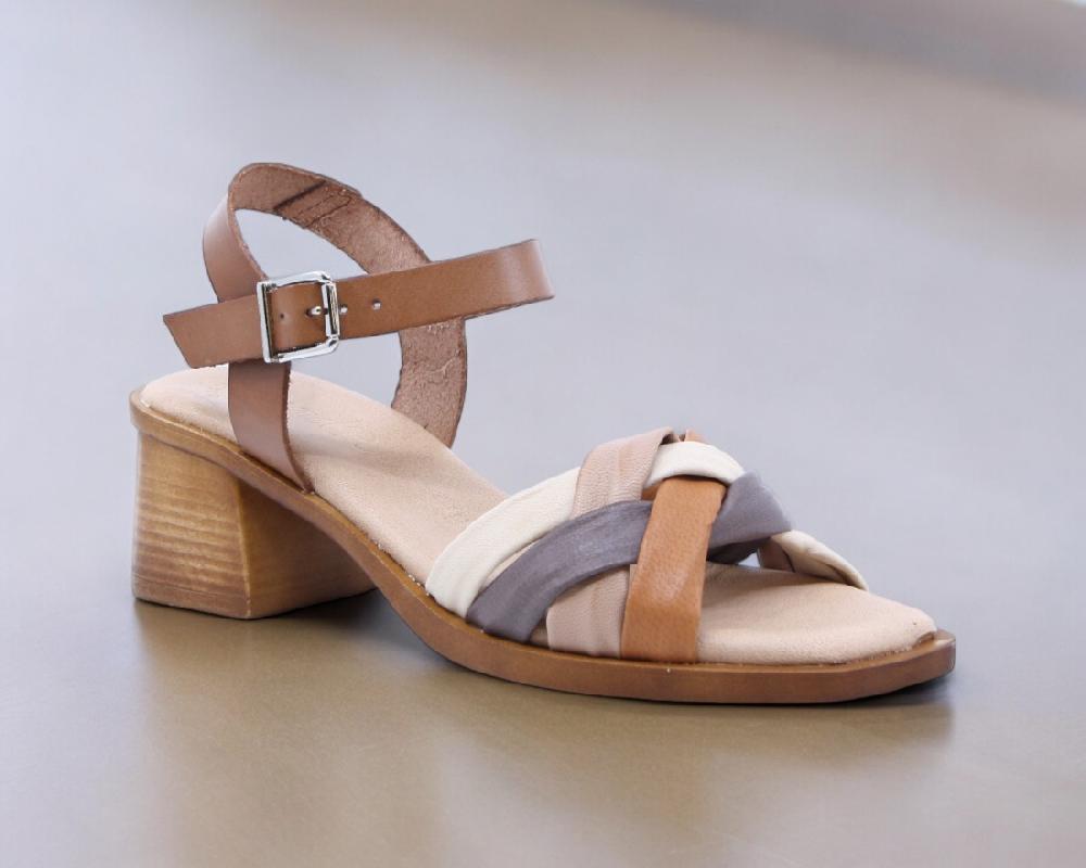 raquel perez Sandalia Tacón Reagan 08 Cuero Taupe Beige Mujer Oferta especial