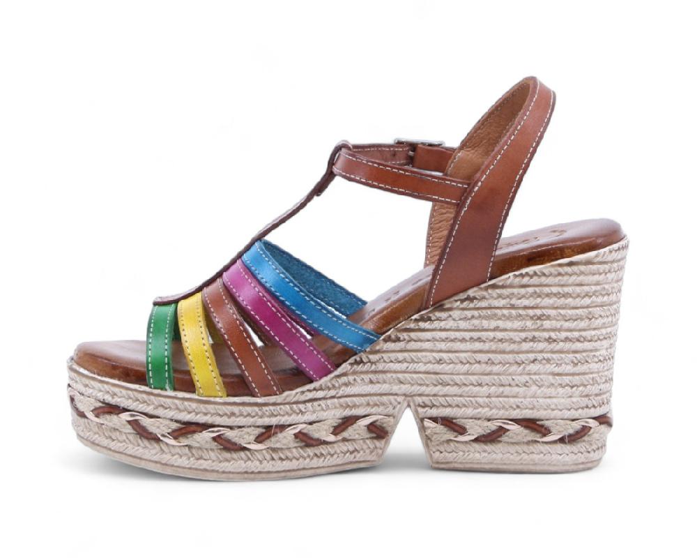 raquel perez Sandalia Cuña Mizuno 02 Cuero Multicolor Mujer Limitado a 3 días