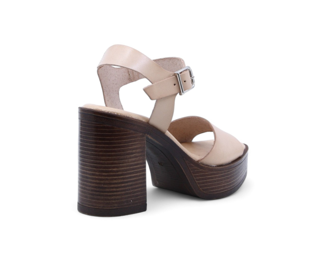 raquel perez Sandalia Tacón Valencia 08 Beige Mujer Outlet online