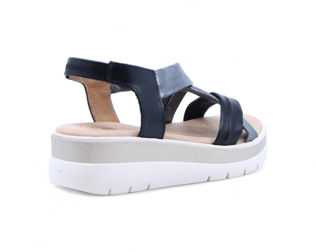 raquel perez Sandalia Cristal Plus Platino Negro Metal Mujer Ofertas