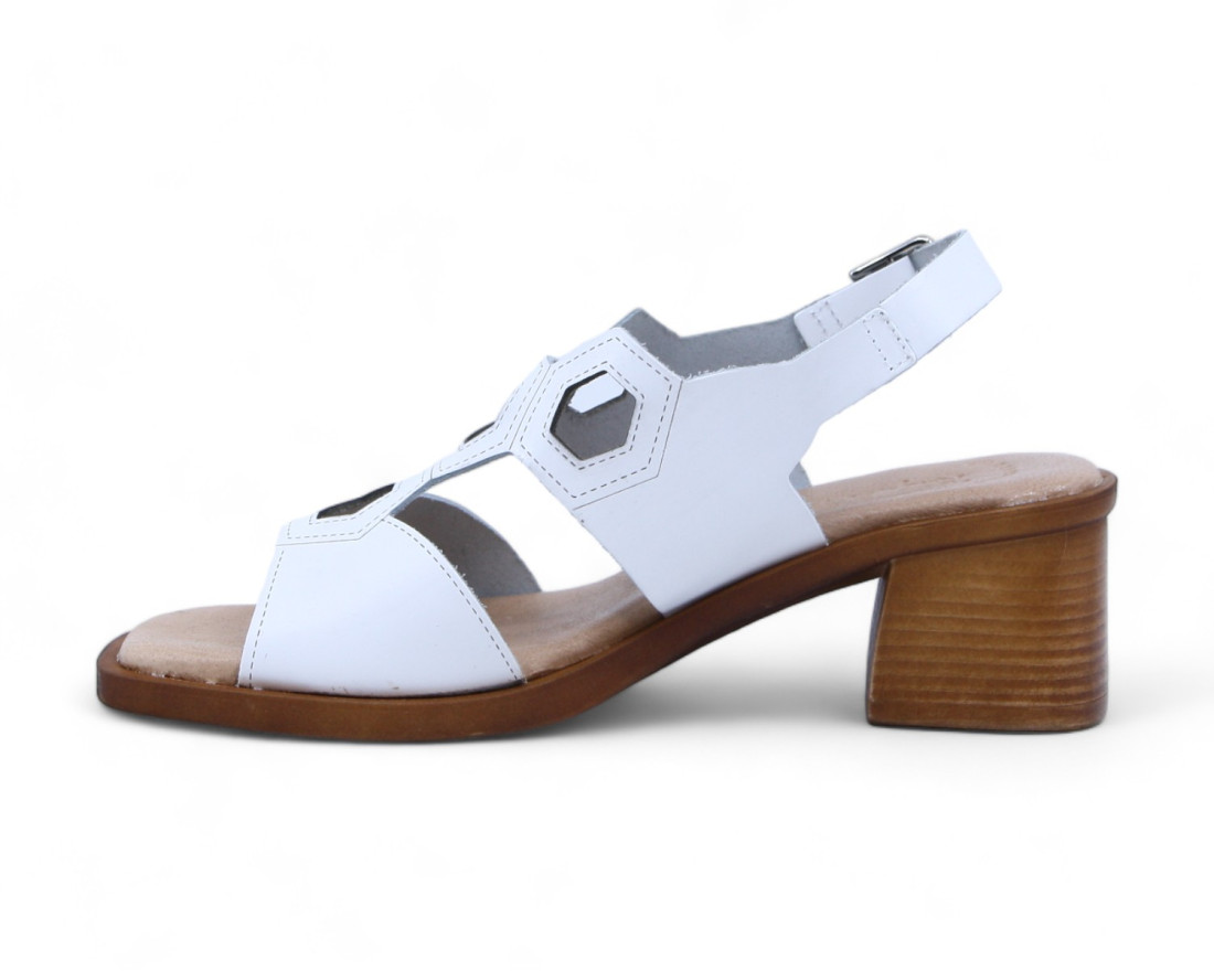 raquel perez Sandalia Tacón Randy 08 Blanco Mujer En oferta