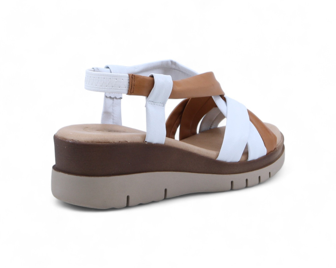 raquel perez Sandalia Cuña Finisterre Plus Blanco Cuero Mujer Gran oferta