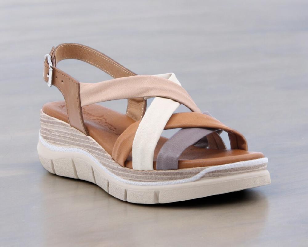 raquel perez Sandalia Hermione Caoba Taupe Beige Mujer Tienda