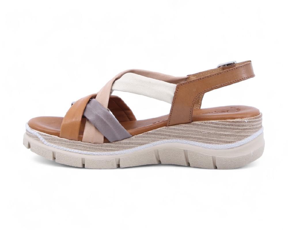raquel perez Sandalia Hermione Caoba Taupe Beige Mujer Tienda