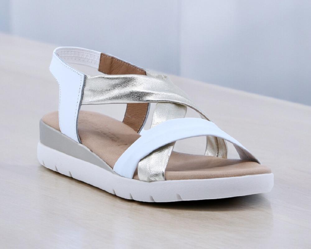 raquel perez Sandalia Cristal Platino Blanco Mujer Rebajas online
