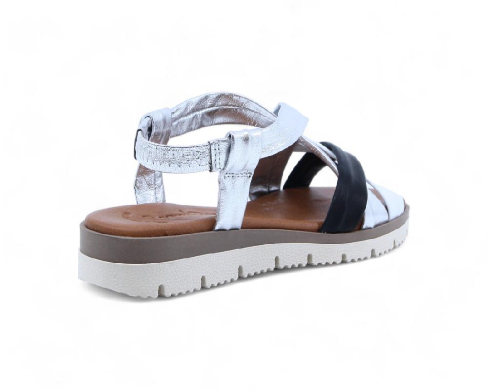 raquel perez Sandalia Finisterre Plata Blanco Negro Mujer Rebajas top