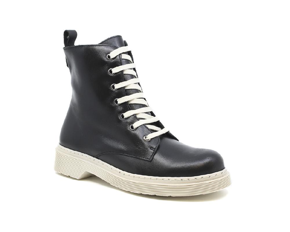 raquel perez Bota Militar Asti Negro Beige Mujer Precios de Black Friday
