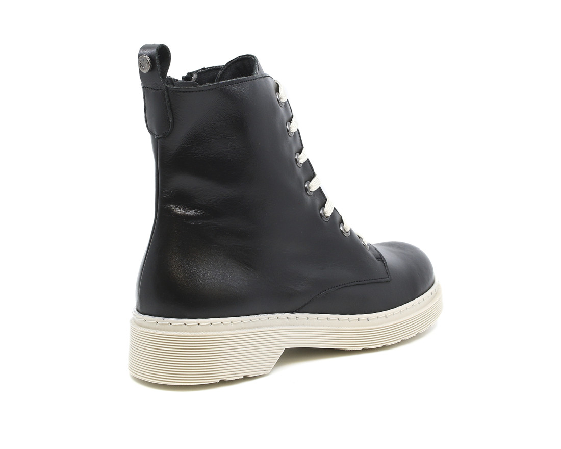 raquel perez Bota Militar Asti Negro Beige Mujer Precios de Black Friday