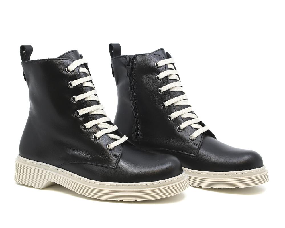 raquel perez Bota Militar Asti Negro Beige Mujer Precios de Black Friday