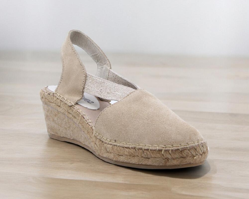 raquel perez Sandalia Cuña Esparto Comores Miel Camel Mujer Outlet