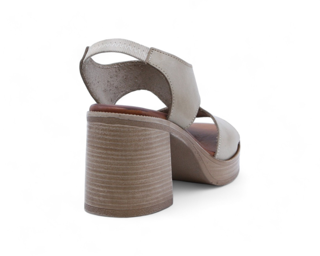 raquel perez Sandalia Tacón Thai 02 Beige Mujer En oferta