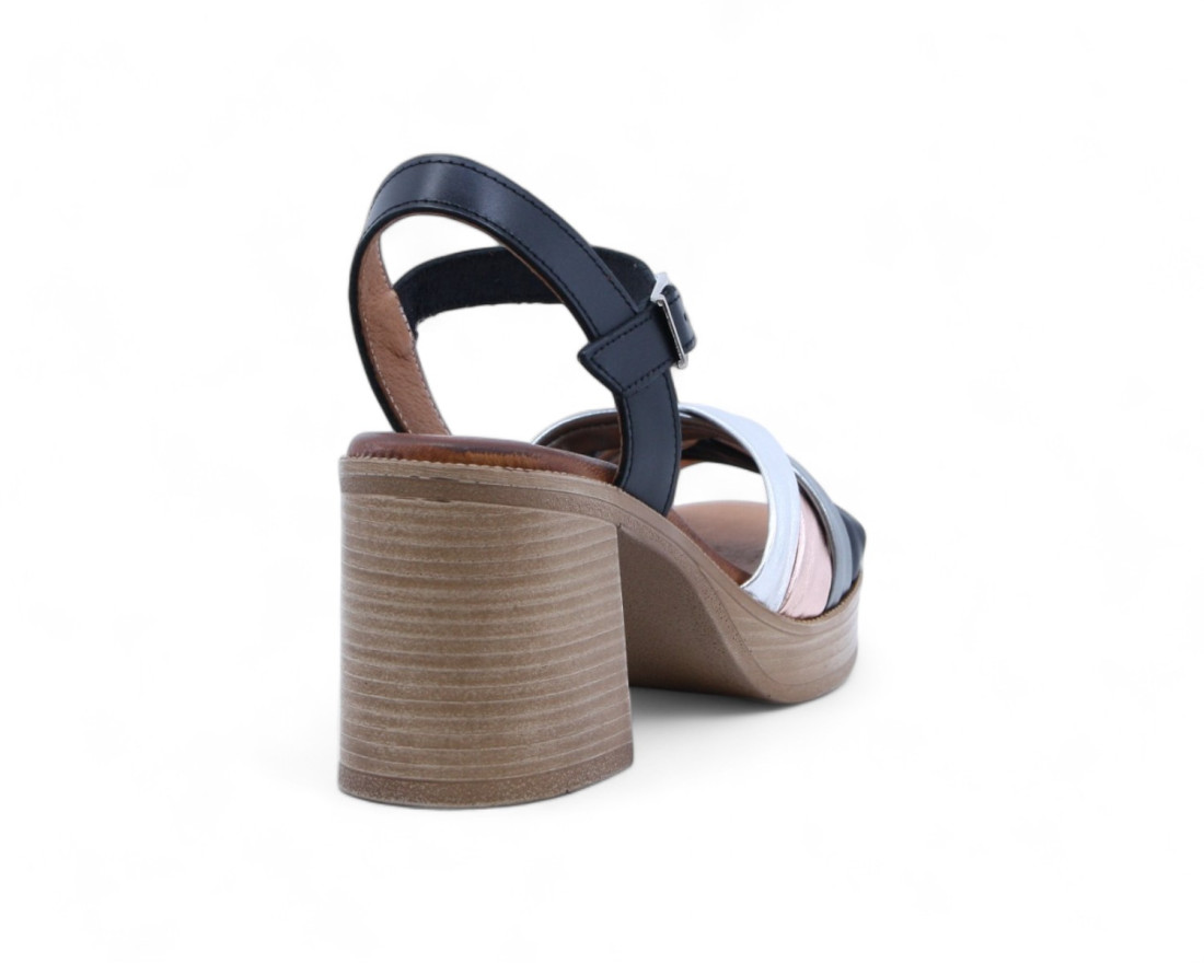 raquel perez Sandalia Tacón Tango 02 Negro Plomo Magnesio Mujer Rebajas de fábrica