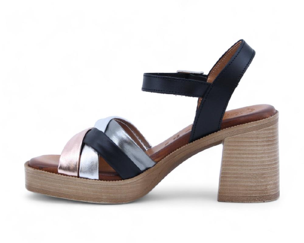 raquel perez Sandalia Tacón Tango 02 Negro Plomo Magnesio Mujer Rebajas de fábrica