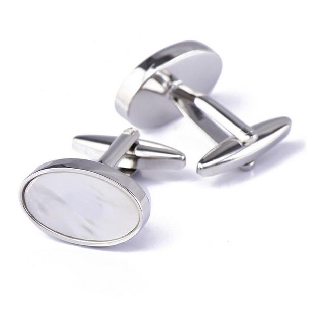 ﻿shlax & wing Mother of Pearl Mens Cufflinks Gift Men’s Cuff Links Oval 61