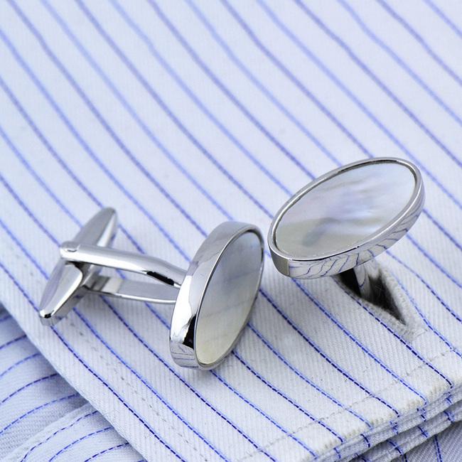 ﻿shlax & wing Mother of Pearl Mens Cufflinks Gift Men’s Cuff Links Oval 61 Últimos 3 días