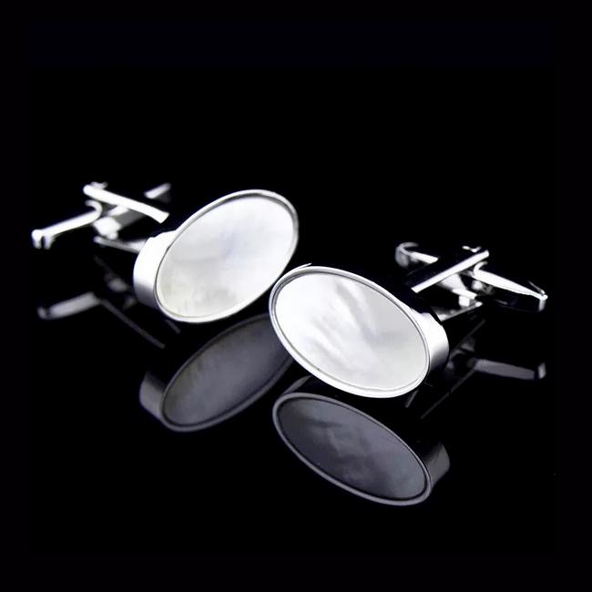 ﻿shlax & wing Mother of Pearl Mens Cufflinks Gift Men’s Cuff Links Oval 61 Últimos 3 días