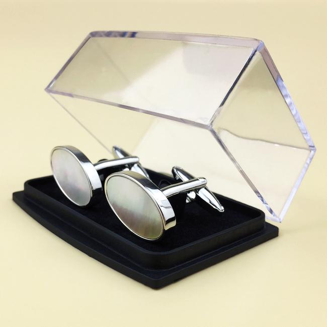 ﻿shlax & wing Mother of Pearl Mens Cufflinks Gift Men’s Cuff Links Oval 61 Últimos 3 días