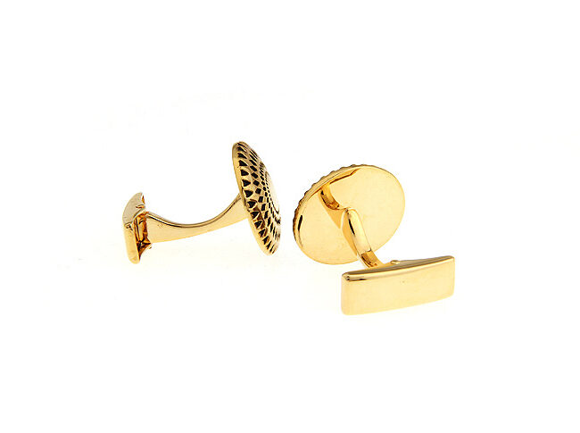 shlax & wing Wedding Gold Circular Elegant Style Cuff Link for Men Cufflinks 90 Promoción por tiempo limitado