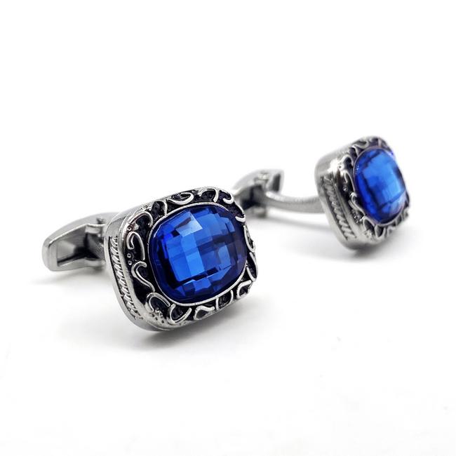 shlax & wing Blue Crystal Cufflinks for Men Business Gift Men’s Cuff Links 03 Promoción trimestral