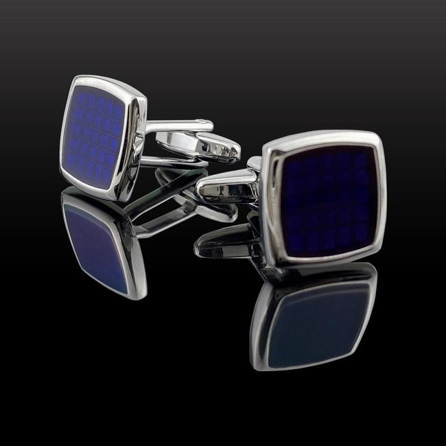 shlax & wing Navy Enamel Cufflinks for Men Cuff Links New Classic 69 Superdescuento