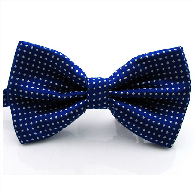 shlax & wing Blue White Dots Mens Bow Tie Pre-tied Dress Wedding Blend Ajustable SilkBlend Wedding Precios de Black Friday