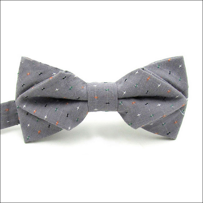 shlax & wing Gray Multicolor Small Dots Mens Bow Tie Pre-tied Dress Wedding Blend Ajustable SilkBlend Wedding Oferta exclusiva