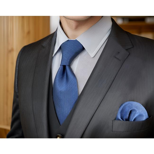 shlax & wing D20 Navy Solid Mens Necktie Silk Dress Classic Hanky Ties for male Wedding Fashion Extra long size 63″