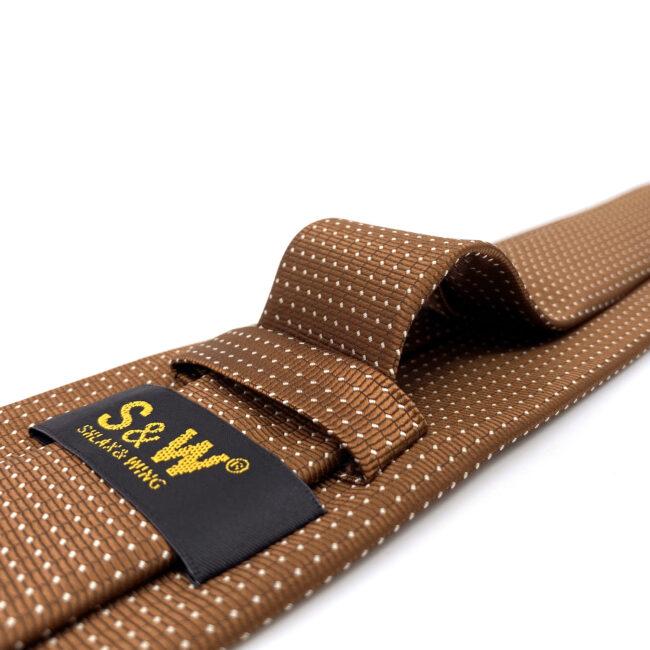 shlax & wing H21 Brown Dots Neckties for Men Silk Classic Business Extra Long Size 63″ Ties Set Gift Pocket Square Outlet