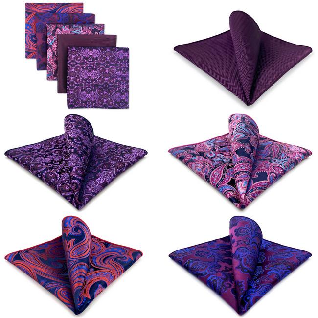shlax & wing 5 Pieces Assorted Mens Pocket Square Fashion Classic Handkerchiefs Set 12 Venta caliente