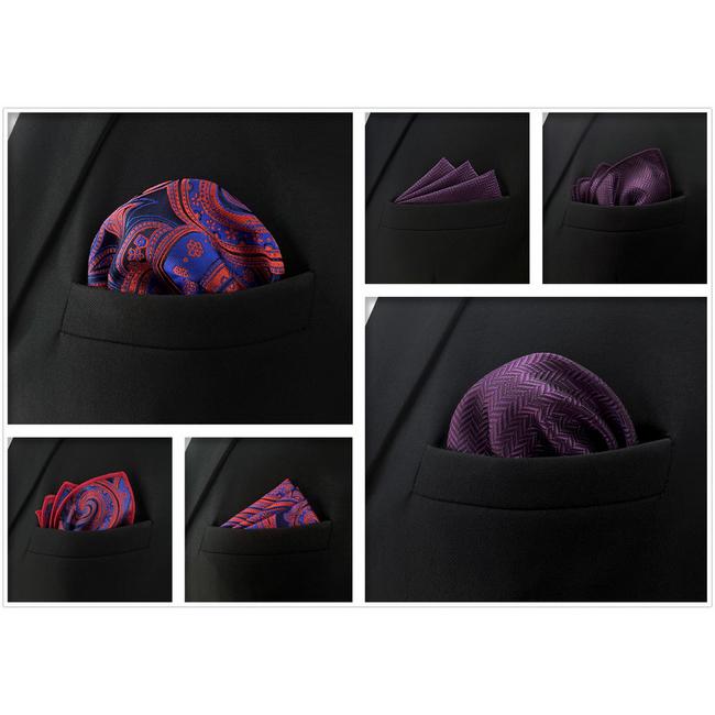 shlax & wing 5 Pieces Assorted Mens Pocket Square Fashion Classic Handkerchiefs Set 12 Venta caliente