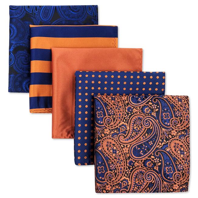 shlax & wing 5 Pieces Assorted Mens Pocket Square Fashion Classic Handkerchiefs Set 1-14 Rebajas baratas