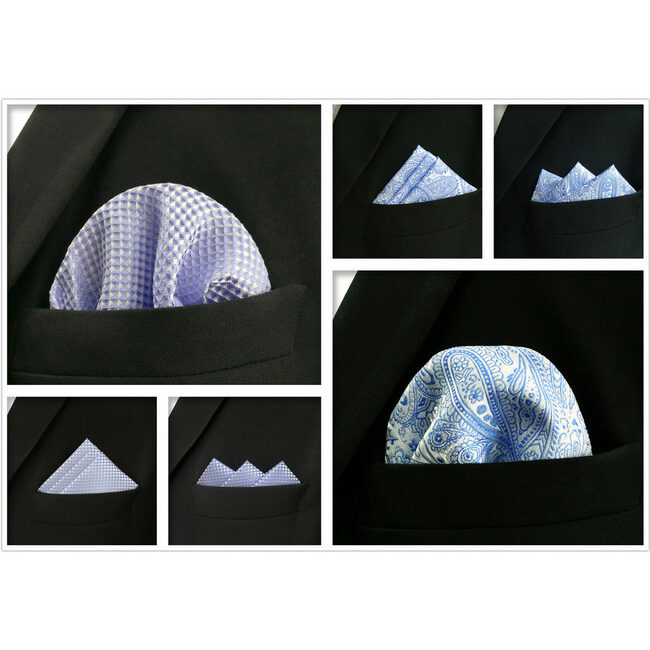 shlax & wing 5 Pieces Assorted Fashion Mens Pocket Square Classic Handkerchiefs Set 1-33 Rebajas de fábrica