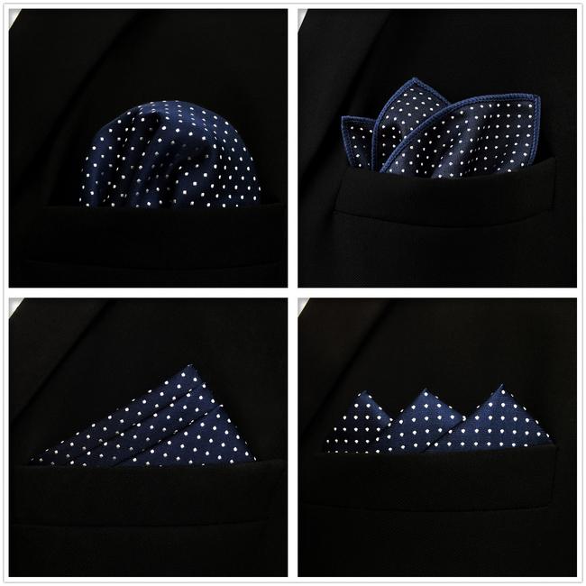 shlax & wing 5 Pieces Assorted Dots Mens Pocket Square Fashion Classic Handkerchiefs Set 1-6 Descuento