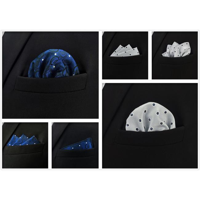shlax & wing 5 Pieces Assorted Dots Mens Pocket Square Fashion Classic Handkerchiefs Set 1-6 Descuento
