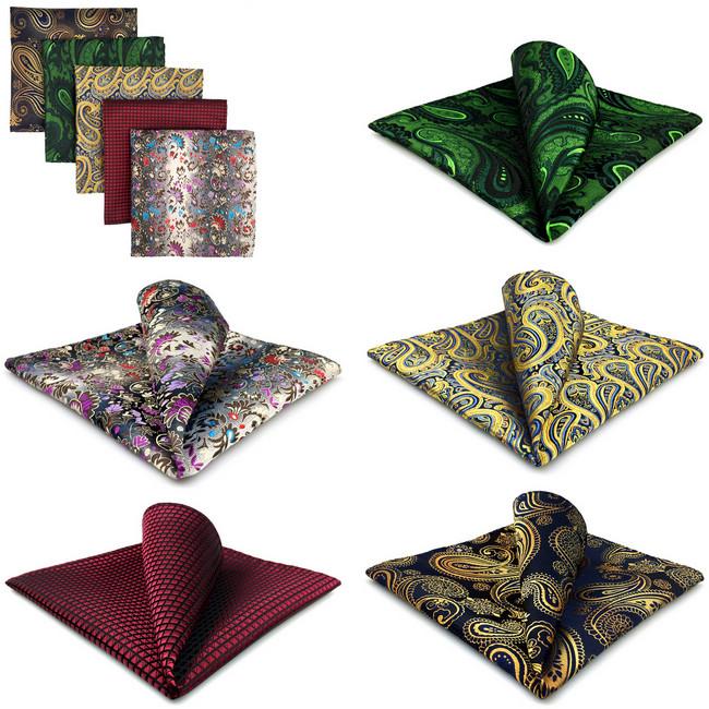 shlax & wing 5 Pieces Assorted Fashion Mens Pocket Square Classic Handkerchiefs Set 23 Tienda