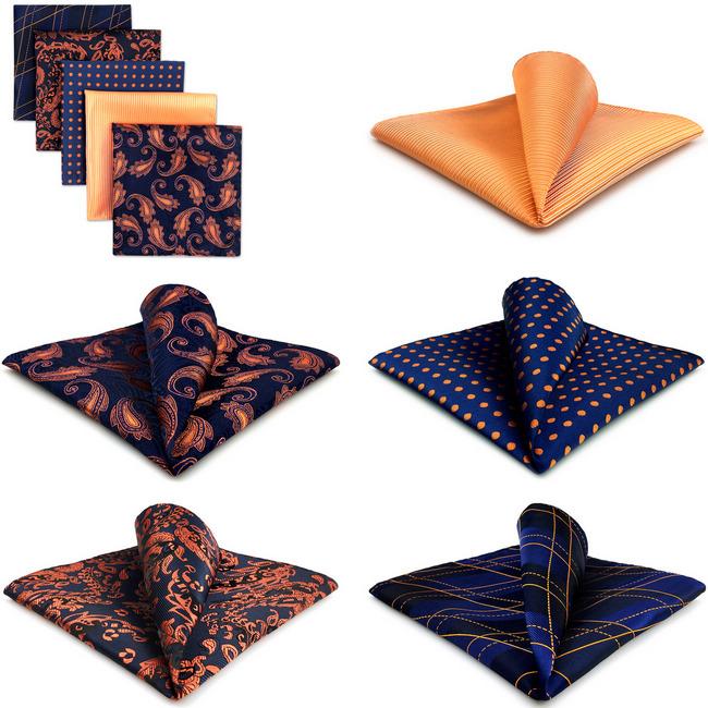 shlax & wing 5 Pieces Assorted Fashion Mens Pocket Square Classic Handkerchiefs Set 1-34 Liquidación