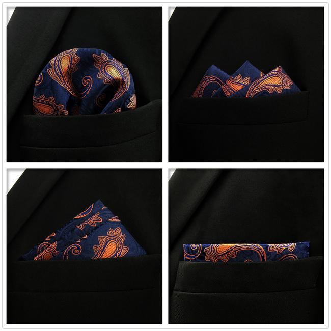 shlax & wing 5 Pieces Assorted Fashion Mens Pocket Square Classic Handkerchiefs Set 1-34 Liquidación
