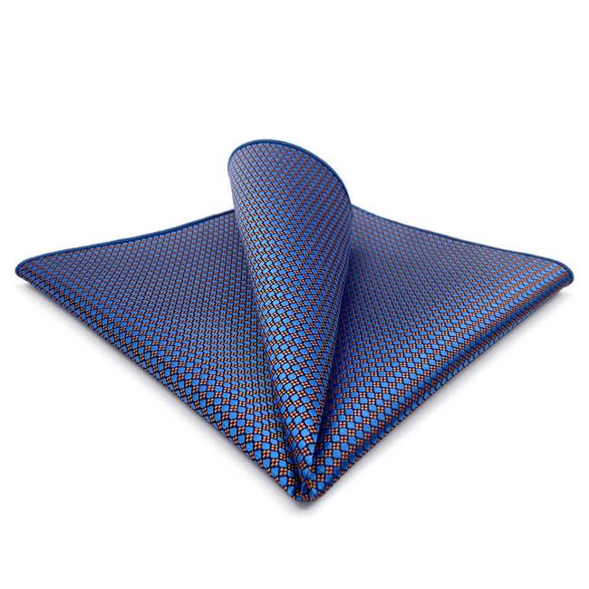 shlax & wing BH38 Blue Orange Polka Dots Mens Pocket Square Fashion