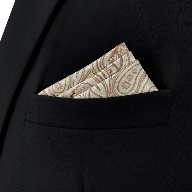 shlax & wing AH06 Cream Paisley Silk Jacquard Woven Classic Fashion Pocket Square Brand New Mens Hanky Rebajas top