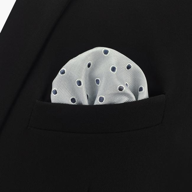 shlax & wing AH21 Light Gray Black Polka Dots Mens Pocket Square Silk Fashion Hanky Classic Dress Handkerchief Oferta especial