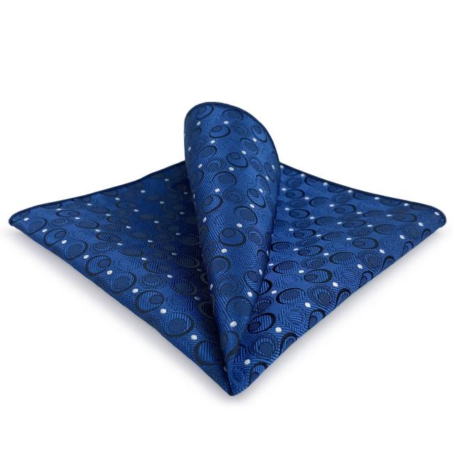 shlax & wing AH35 Navy Silver Geometric Mens Pocket Square Silk Fashion Wedding Dress Handkerchief Brand New Novelty Handmade Hanky Envío gratis