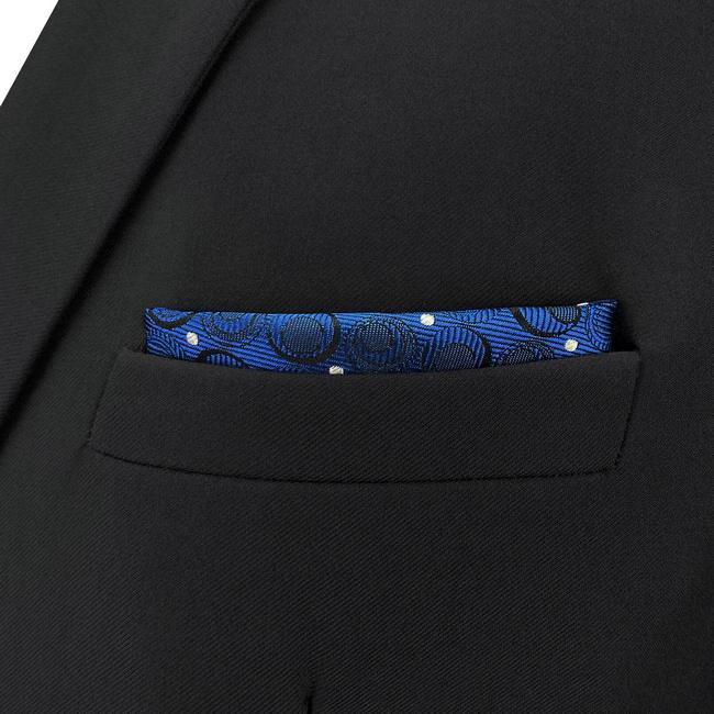 shlax & wing AH35 Navy Silver Geometric Mens Pocket Square Silk Fashion Wedding Dress Handkerchief Brand New Novelty Handmade Hanky Envío gratis