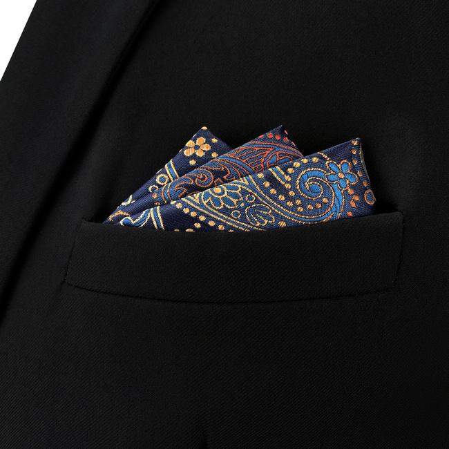 shlax & wing BH26 Multicolor Paisley Mens Pocket Square Silk Wedding Fashion Handkerchief Dress Hanky Últimos 3 días