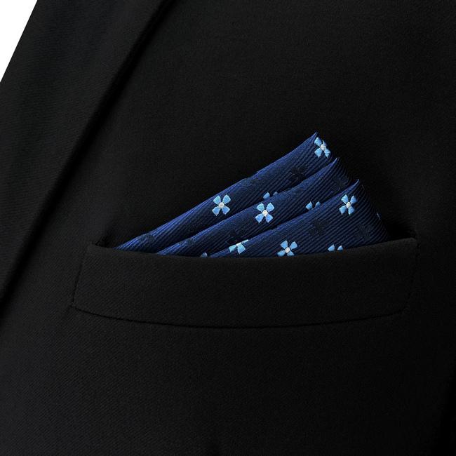 shlax & wing BH16 Navy Floral Mens Pocket Square Silk Fashion Classic Handkerchief Brand New Dress Hanky COMPRAR AHORA