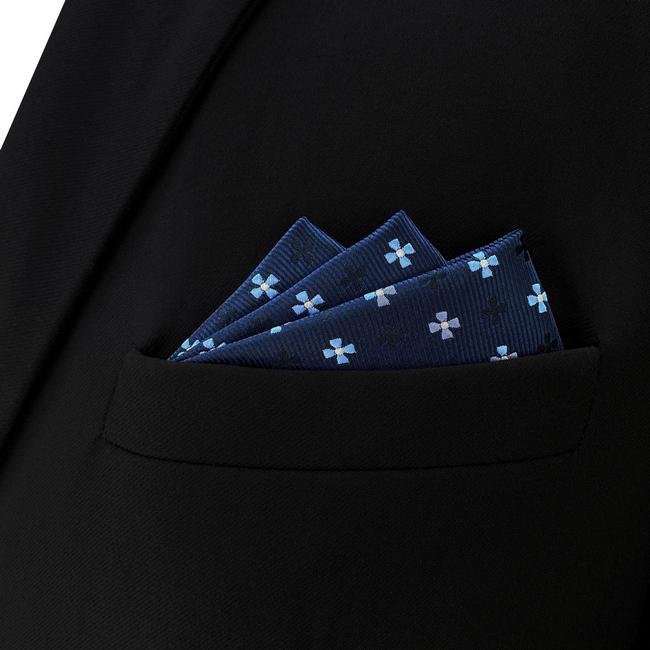 shlax & wing BH16 Navy Floral Mens Pocket Square Silk Fashion Classic Handkerchief Brand New Dress Hanky COMPRAR AHORA