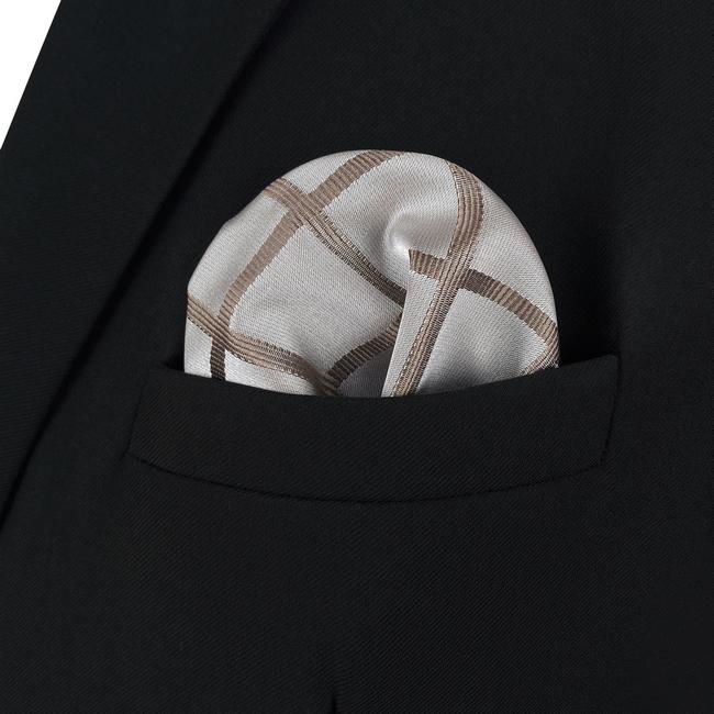 shlax & wing AH95 Khaki Checkes Mens Pocket Square Fashion Classic Handkerchief Brand New Hanky ÚLTIMAS EDICIONES